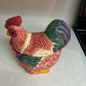 Vintage Roosters Cookie Jar
